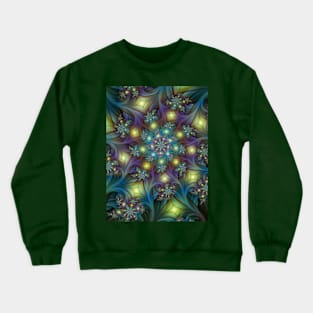 Illuminated, Modern Colorful Fractal Pattern Crewneck Sweatshirt